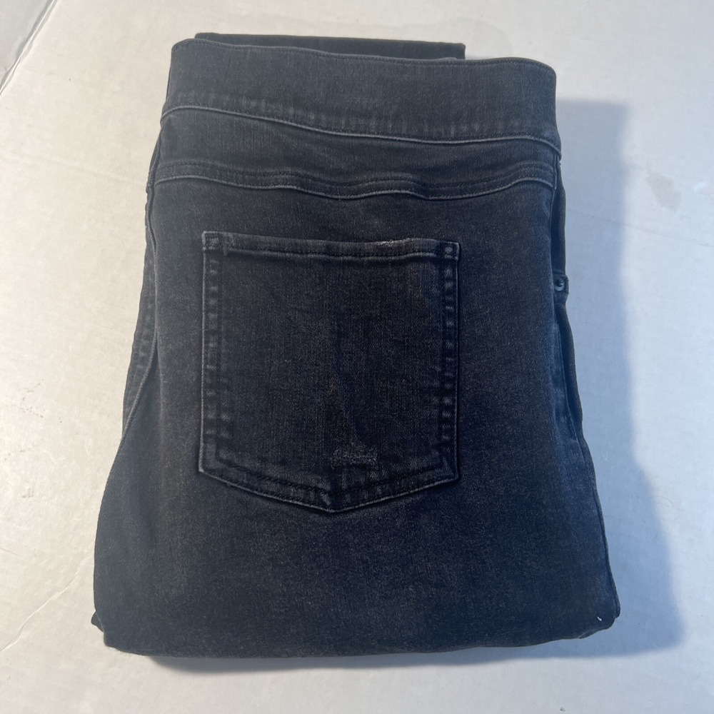 Spanx 20213R Distressed Raw Hem Skinny Denim Legging Black Size Large